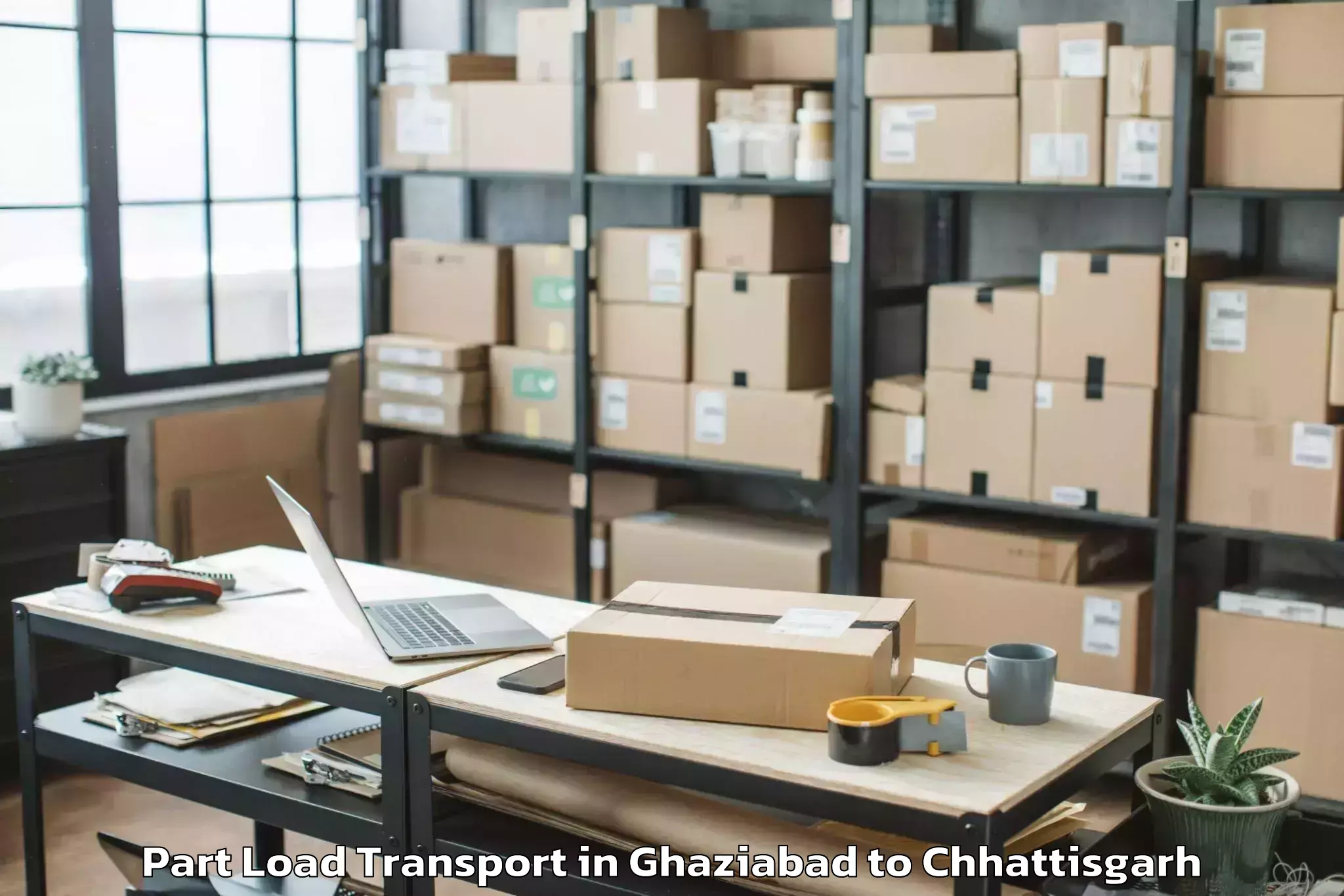 Book Ghaziabad to Jagdalpur Airport Jgb Part Load Transport